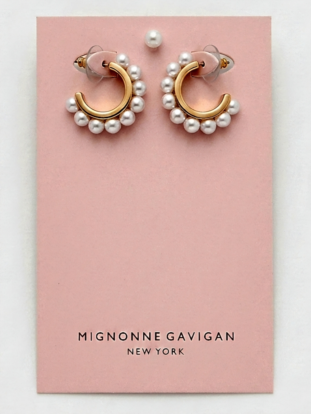 Mignonne Gavigan Gold & Pearl Hoop Earrings